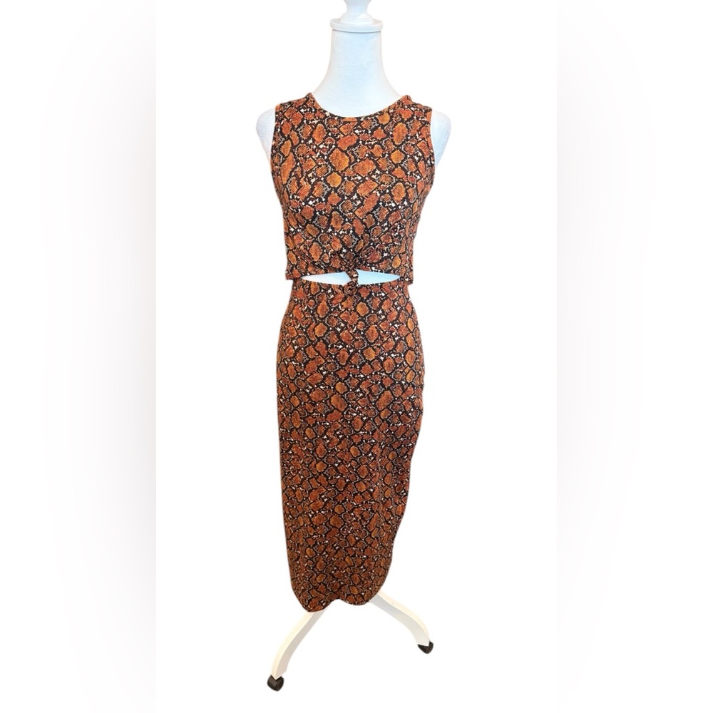 Heart Hips Snake Print Midi Dress